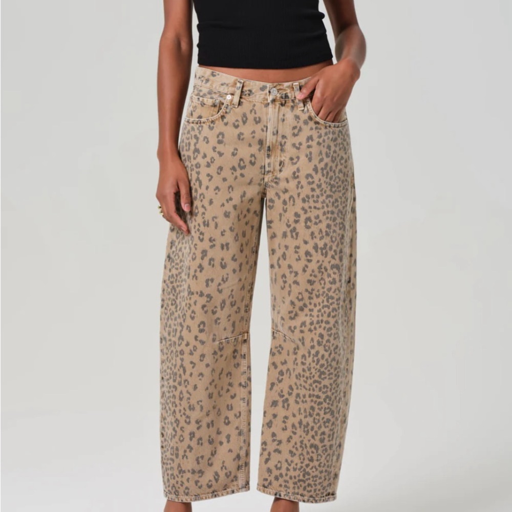 Leopard Print Wide-Leg Jeans